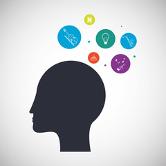 Think different design over white background