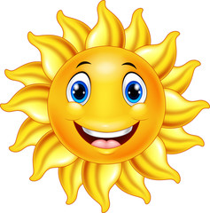 Cute smiling sun cartoon