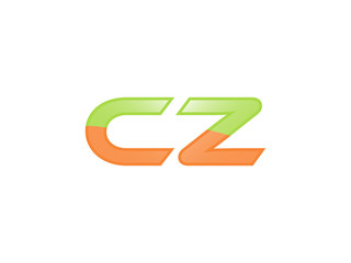 Green Orange shiny CZ letters