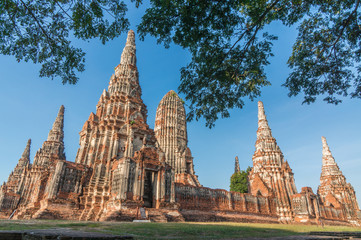 Obraz premium Old Temple wat Chaiwatthanaram of Ayuthaya Province( Ayutthaya Historical Park )Asia Thailand