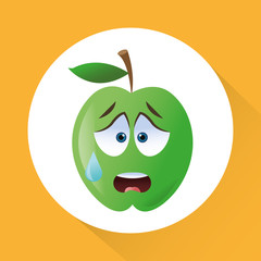 Flat illustration of cartoon face design 