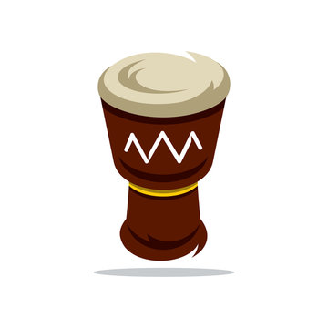Vector Djembe Cartoon Illustration.