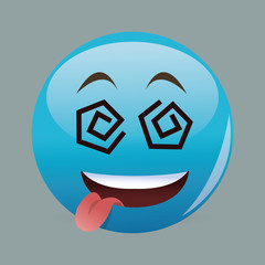 Flat illustration of cartoon face design 