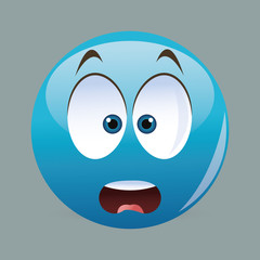 Flat illustration of cartoon face design 