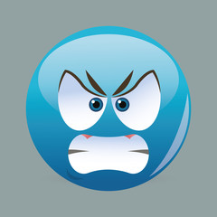 Flat illustration of cartoon face design 