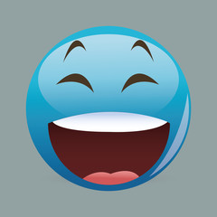 Flat illustration of cartoon face design 