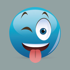 Flat illustration of cartoon face design 