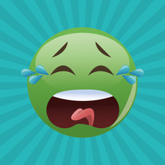 Flat illustration of cartoon face design 
