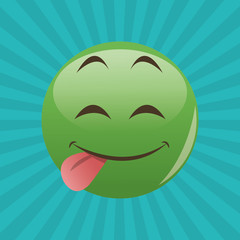 Flat illustration of cartoon face design 