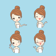 cartoon skin care woman