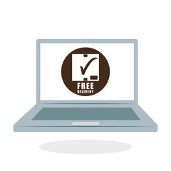 Flat illustration of free delivery design , editable vector