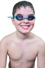 Teen boy in goggles