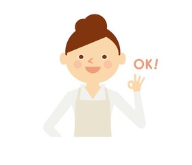 女性　エプロン　OK
