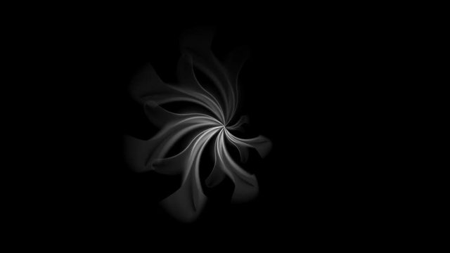 Abstract grey smoky flower rotation design. Video animation HD 1920x1080