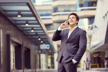 Fototapeta premium Portrait of confident businessman outdoors