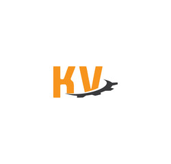 kv alphabet with swoosh gears