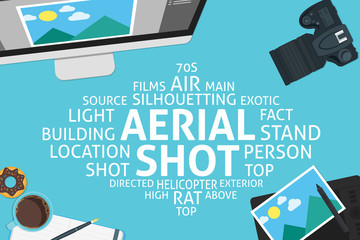 vector aerial shot concept,template