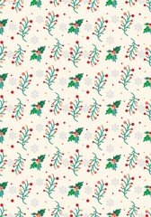 Christmas seamless flower pattern