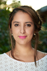 Fototapeta premium headshot of girl with braid