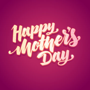 Mothers day gold lettering card.