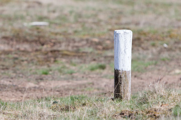 Painted marking at a walking path