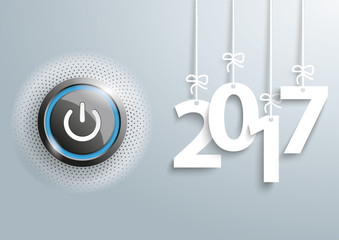 Power Button Halftone Gray Copyspace 2017