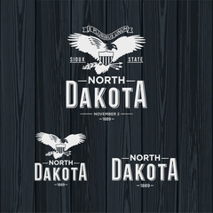 Северная Дакота эмблема штата Америки на темном фоне