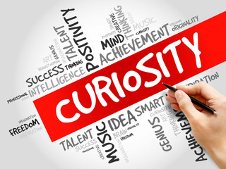 Curiosity word cloud, business concept