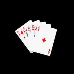 Royal Flush diamonds in poker