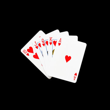 Royal Flush heart in poker