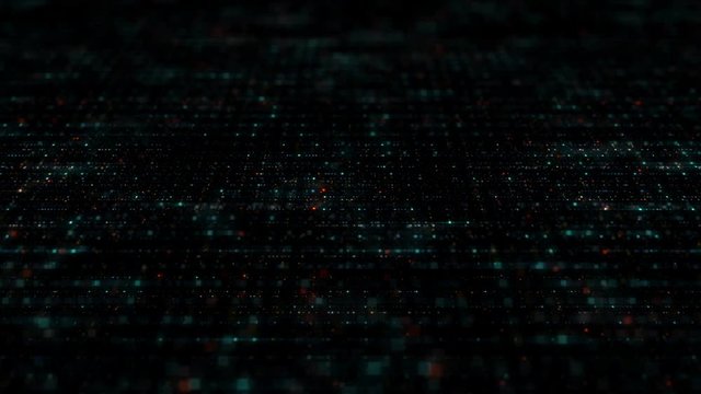 loopable, abstract digital technology background made of particles