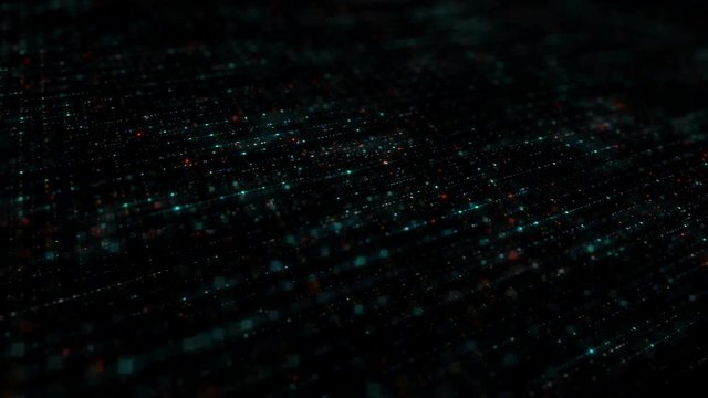 loopable, abstract digital technology background made of particles