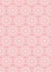 Pink seamless background from oval vintage ornament white colors
