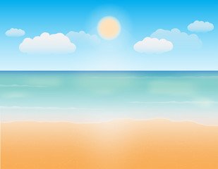 Fototapeta na wymiar sea sand and bright sky vector