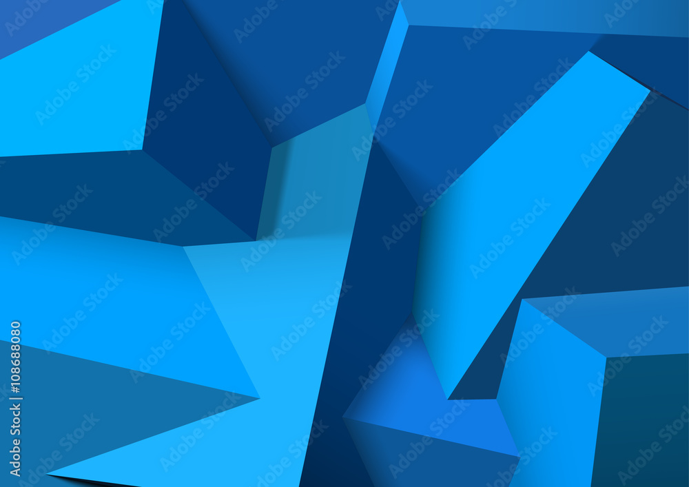 Poster Abstract background with overlapping blue cubes