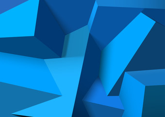 Abstract background with overlapping blue cubes