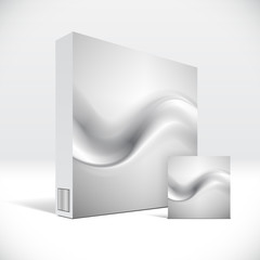 3D Identity box with abstract grey smoke lines cover