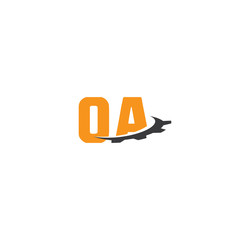 oa alphabet with swoosh gears