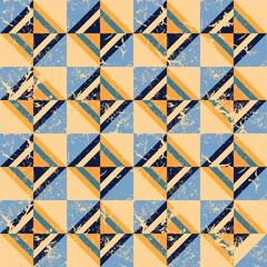 Colored triangles. Seamless pattern. Grunge