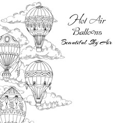 Background with Hot Air Balloons