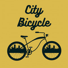 City Bicycle. Vintage Bike Background. Vector illustration