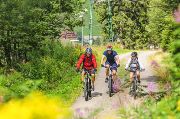 gemeinsame Radtour im Gebirge