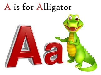 Aligator with alphabate