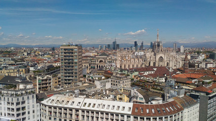 Fototapeta na wymiar Aerial view of Milan, Italy