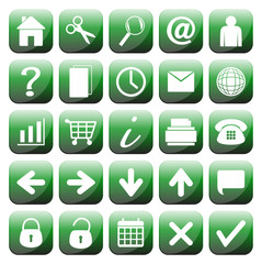25 Green Web Icons Set
