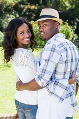 Young couple with picnic basket