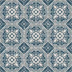 Seamless worn out antique background 258_octagon geometry cross flower vine