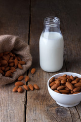 Almond milk and almonds