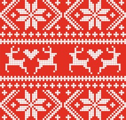 Obraz premium Scandinavian Reindeer Seamless pattern