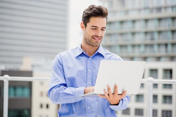 Businessman using a laptop